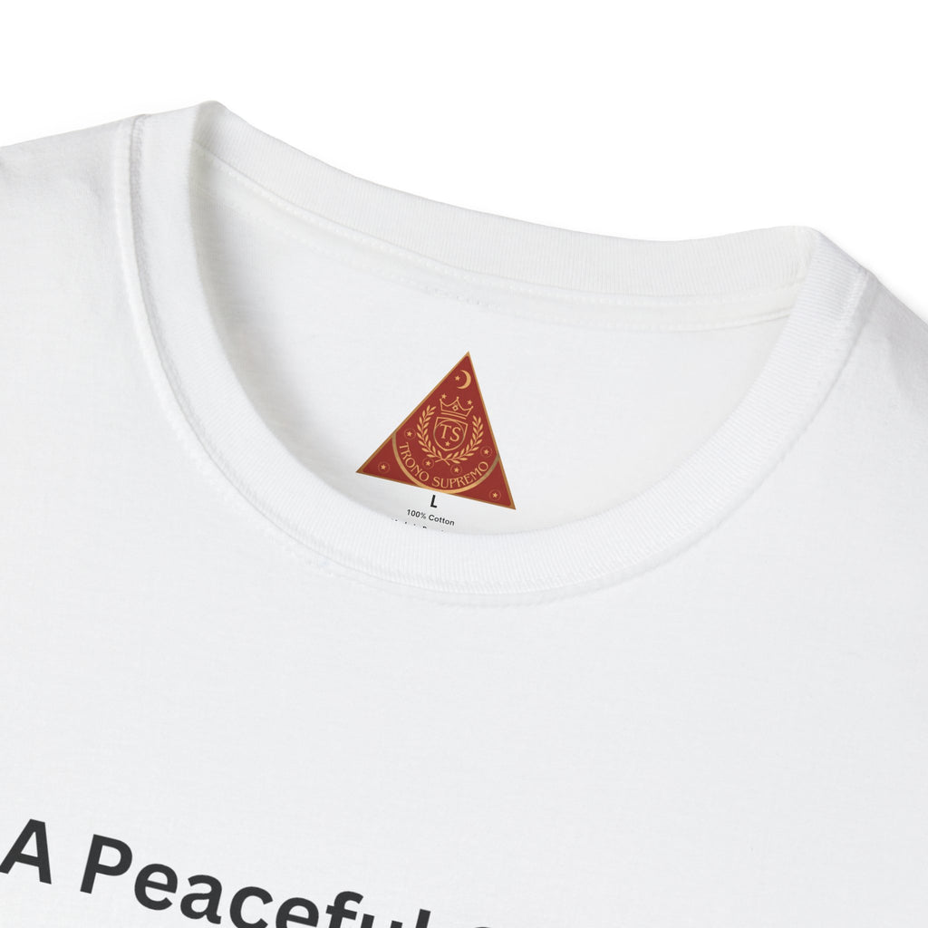 Trono Supremo | Christian Prayer T‑Shirt – “I Am A Peaceful Christian” Jesus Illustration
