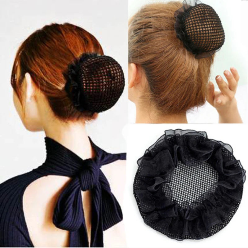1 pieza para mujer, Ballet, Danza, Patinaje, Redecillas, Red para el pelo, Moño, Funda negra, Gorro de peluca de alta calidad, Red para el pelo para tejer, Redes para pelucas