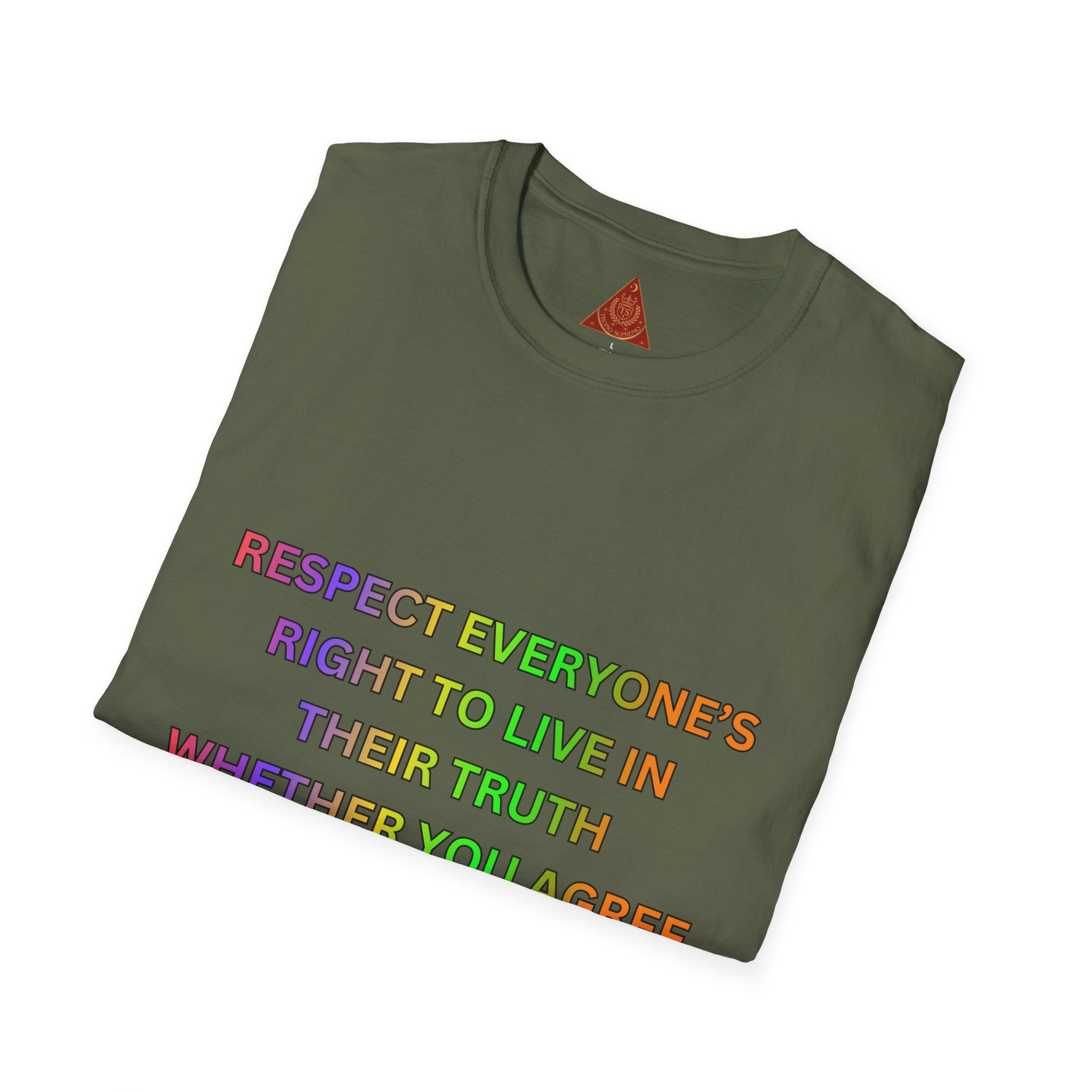 Trono Supremo  |  Contemporary  |  Respect Everyone's Right T-Shirt — Rainbow Equality Statement Tee
