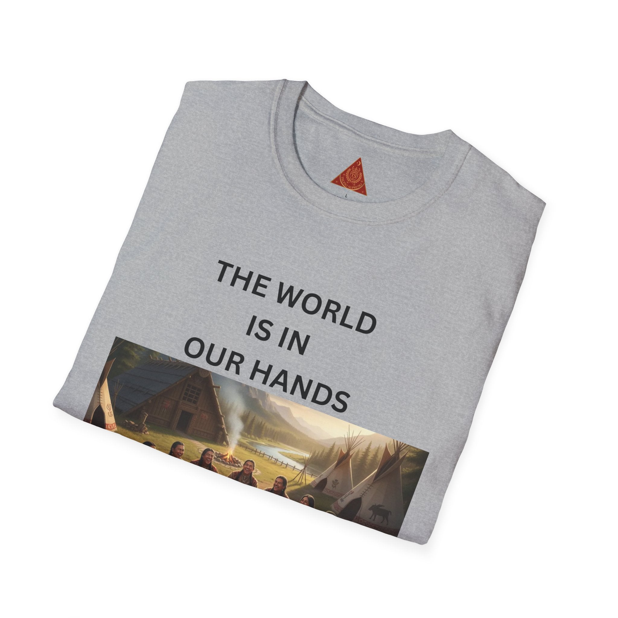 Trono Supremo | Contemporáneo | Camiseta El Mundo Está en Nuestras Manos — Camiseta Gráfica Inspiradora del Cuidado de la Tierra