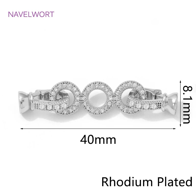 1/2Pcs 14K Gold Plated Pearl Clasps Fastener,Clasps For Bracelets,with Zircon Connector Clasps For Jewelry,DIY Jewelry Findings