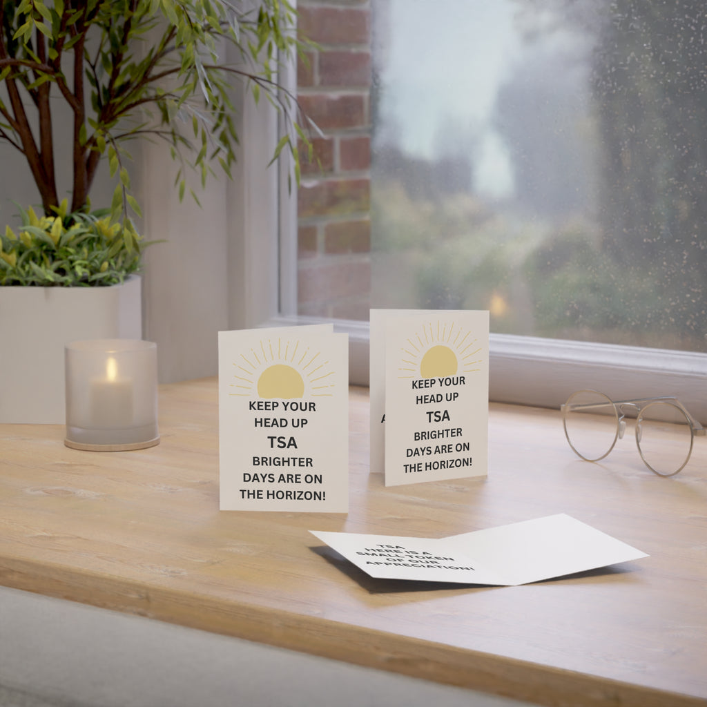 Trono Supremo  |  Contemporary  |  Encouragement Greeting Card — "Keep Your Head Up TSA" Sunburst Sympathy Card (1–50 pcs)
