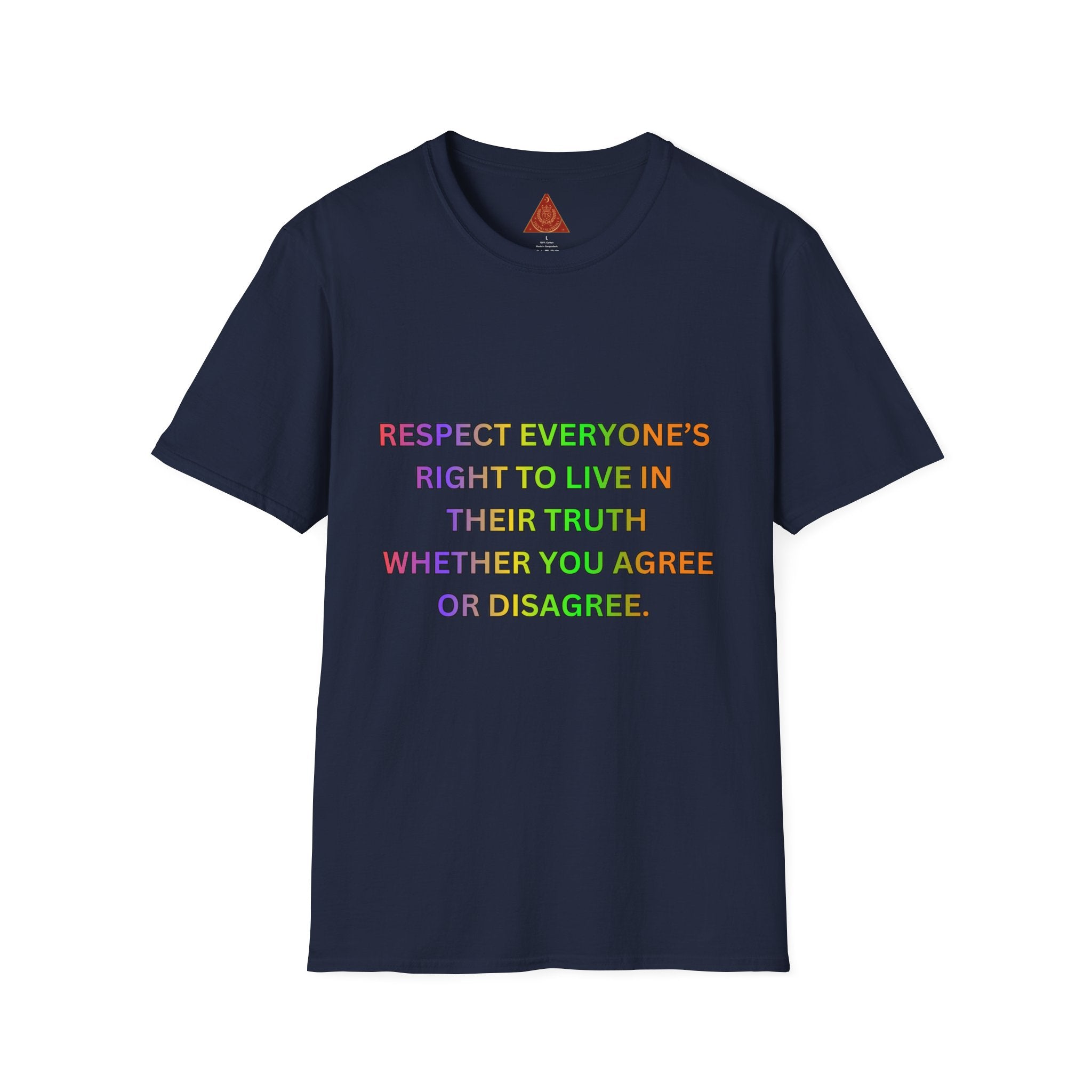 Trono Supremo  |  Contemporary  |  Respect Everyone's Right T-Shirt — Rainbow Equality Statement Tee