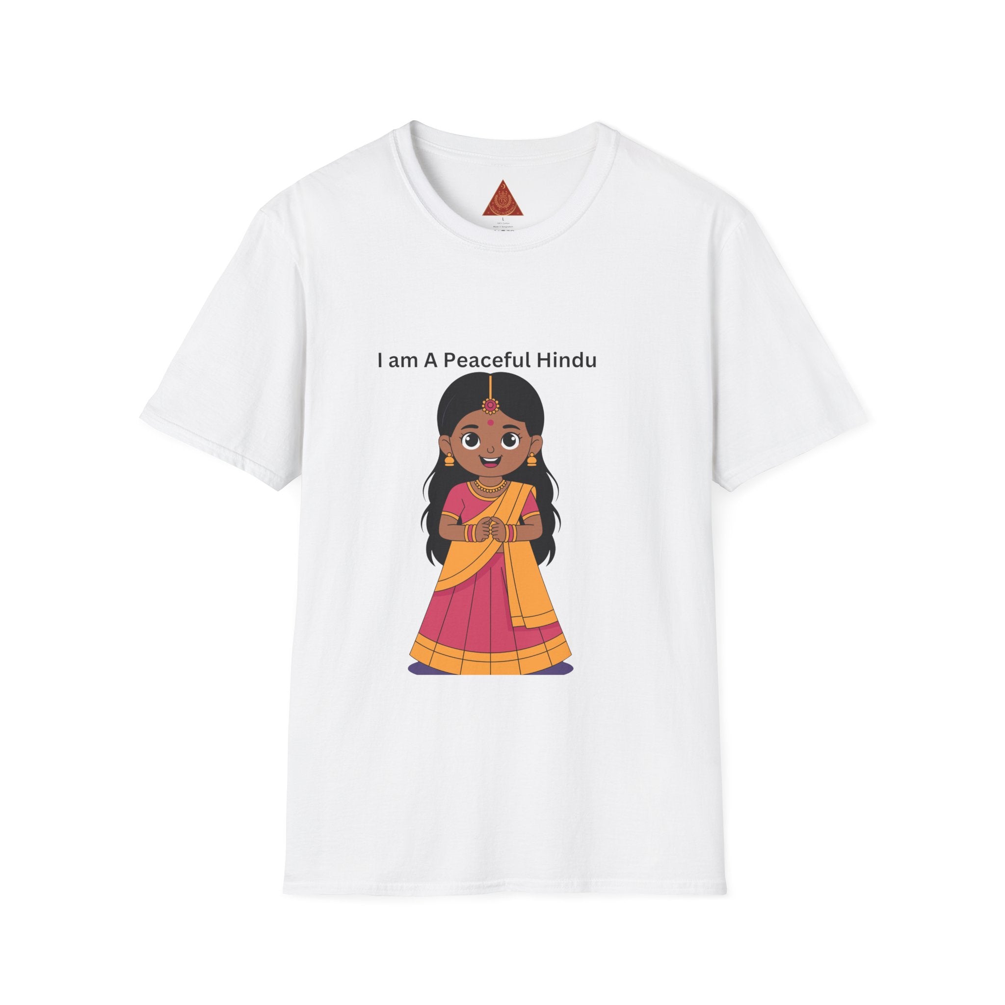 Trono Supremo |  I Am A Peaceful Hindu T-Shirt — Cute Indian Girl Sari Pride Tee