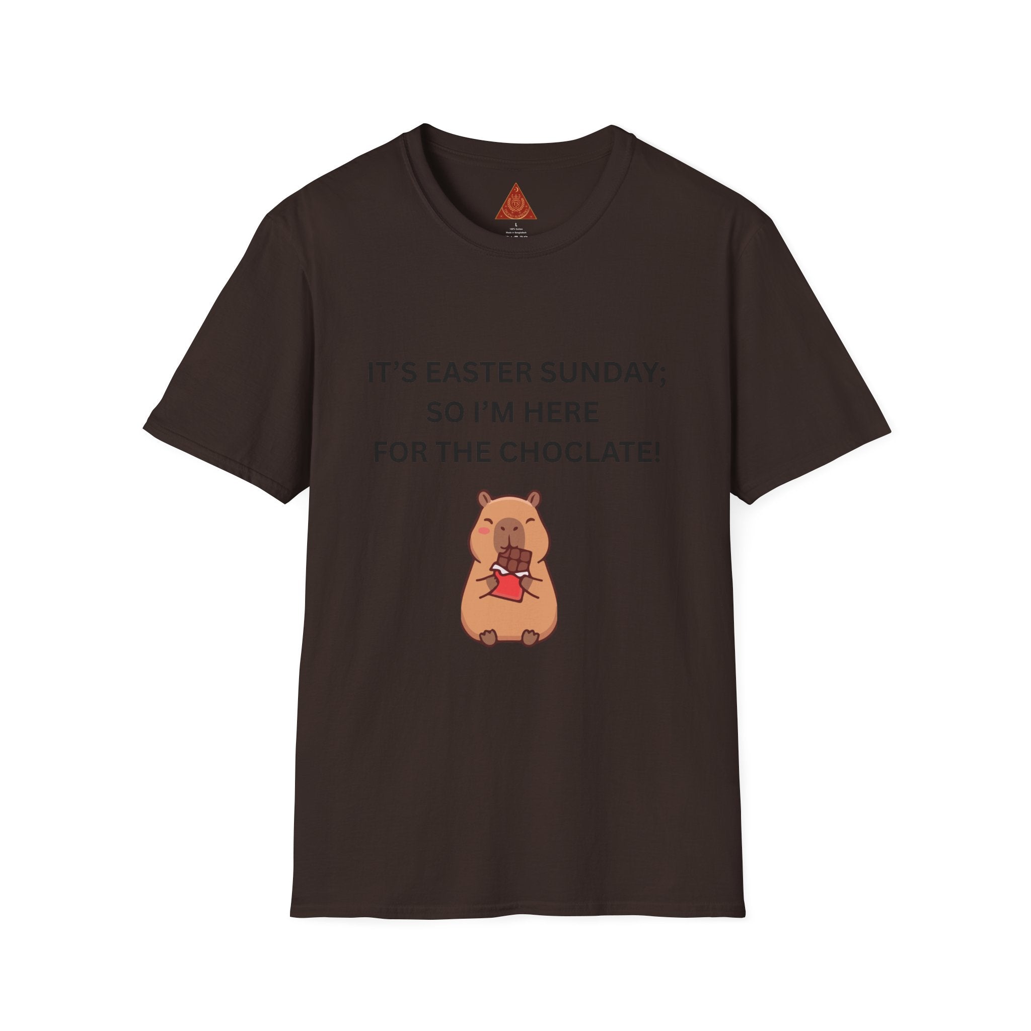 Trono Supremo |  Contemporary  |  Easter Chocolate Shirt — "It's Easter Sunday; So I'm Here for the Chocolate!" with Cute Bunny