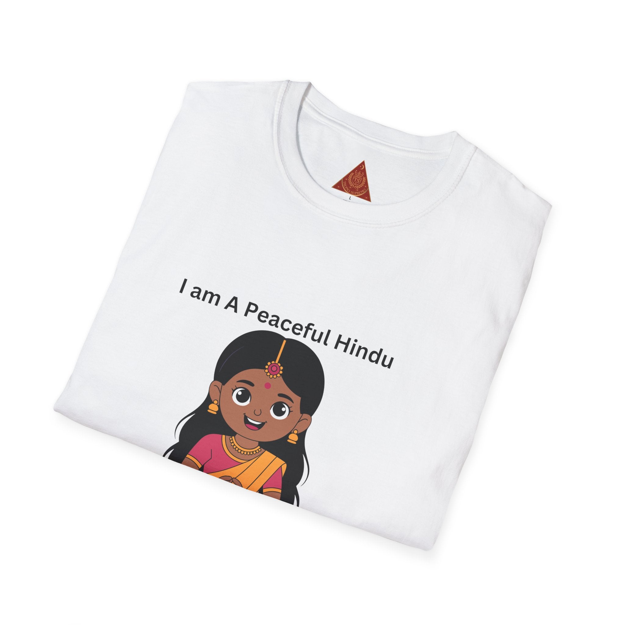 Trono Supremo |  I Am A Peaceful Hindu T-Shirt — Cute Indian Girl Sari Pride Tee