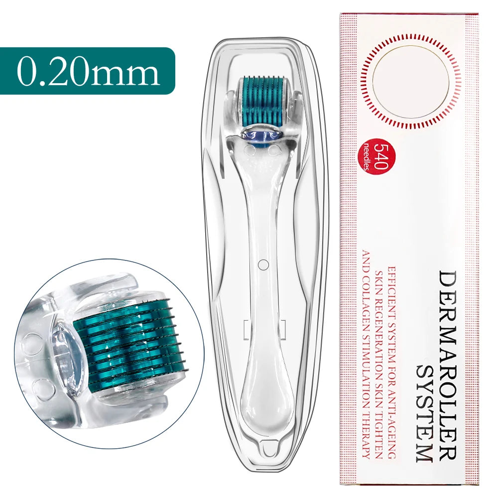 0.2/0.25/0.3mm Derma Roller for Skin Beard  Scalp Roller 540 Micro Needle Titanium Makeup Beauty Tool