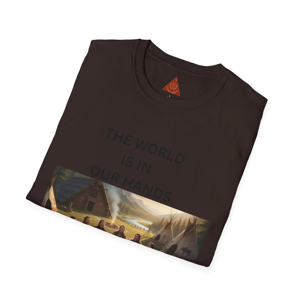 Trono Supremo | Contemporáneo | Camiseta El Mundo Está en Nuestras Manos — Camiseta Gráfica Inspiradora del Cuidado de la Tierra