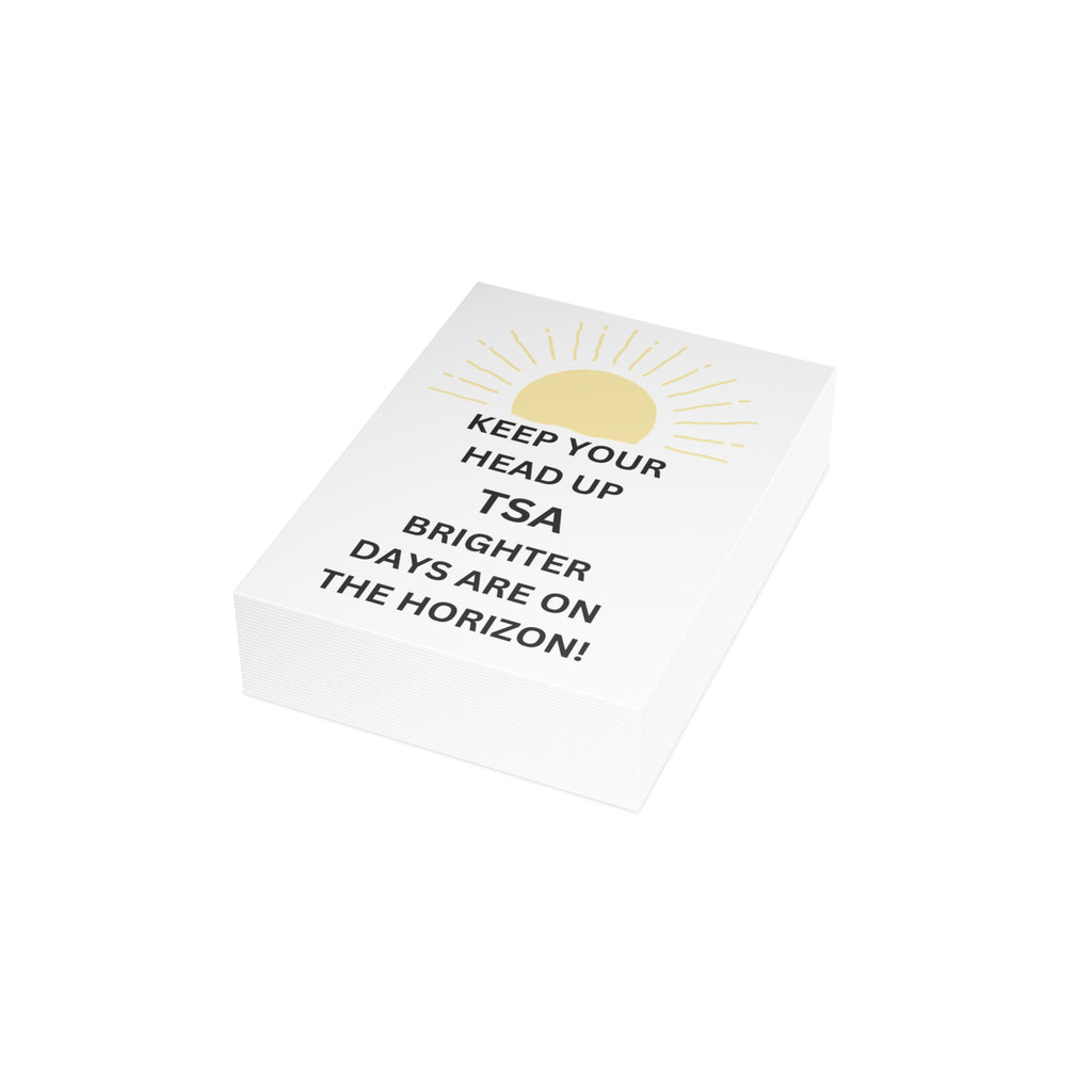 Trono Supremo  |  Contemporary  |  Encouragement Greeting Card — "Keep Your Head Up TSA" Sunburst Sympathy Card (1–50 pcs)