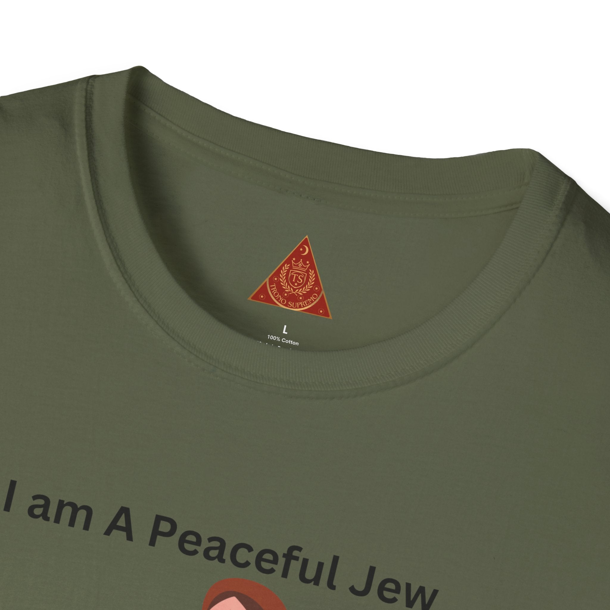 Trono Supremo { Contemporary | "I Am A Peaceful Jew "T-Shirt — Minimalist Jewish Heritage Tee