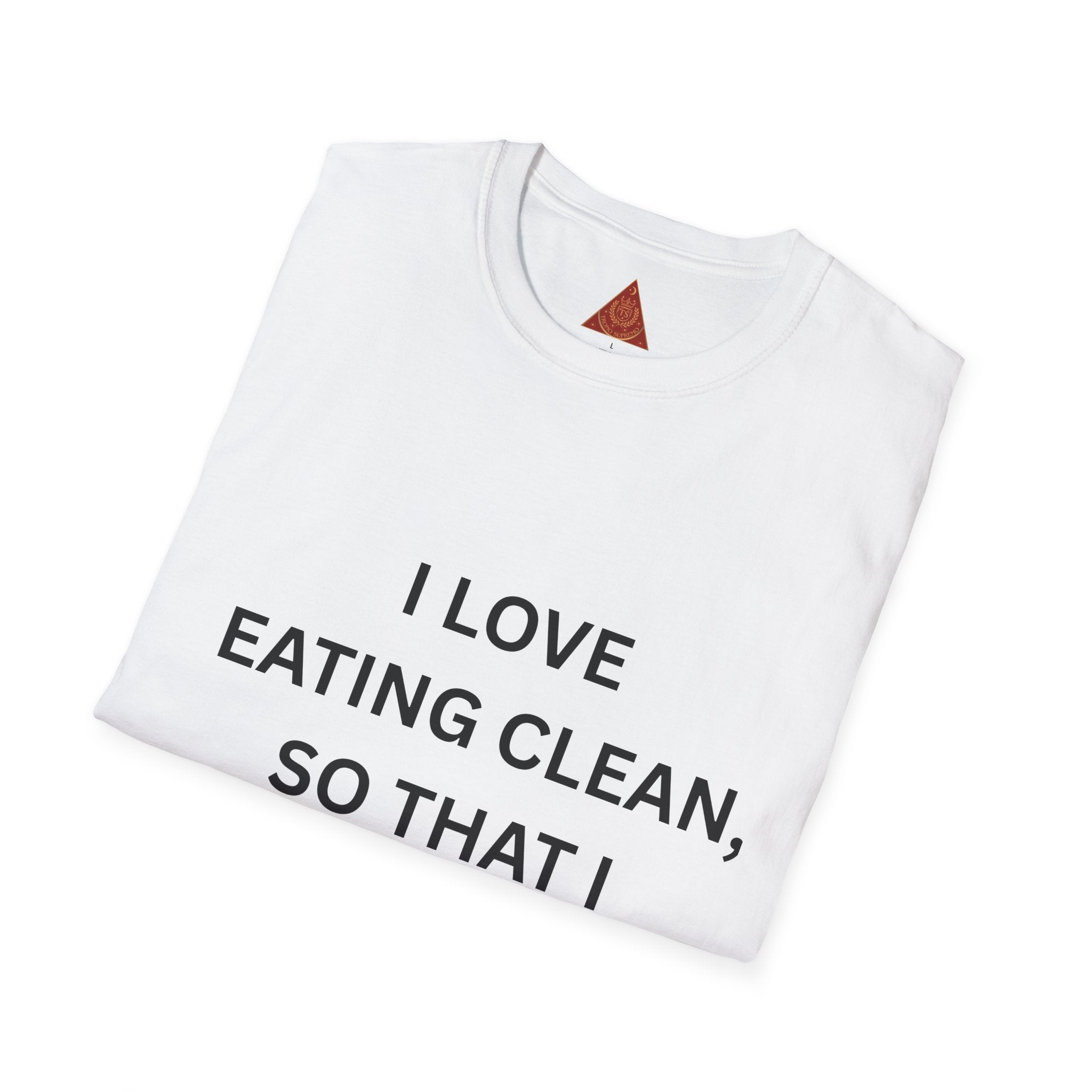 Trono Supremo | Contemporary  |  Healthy Eating Graphic T-Shirt — "I Love Eating Clean, So That I Stay Healthy!"