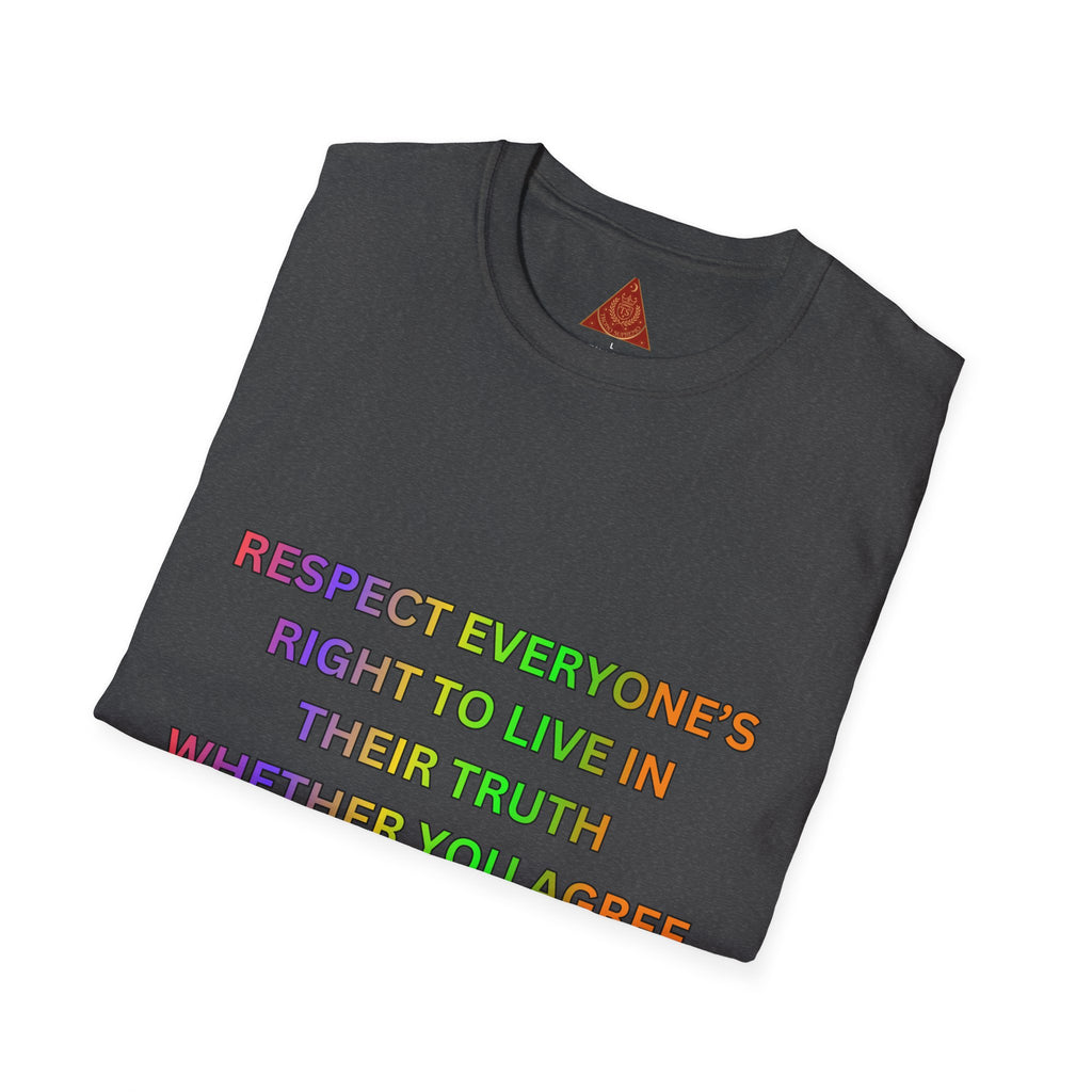 Trono Supremo  |  Contemporary  |  Respect Everyone's Right T-Shirt — Rainbow Equality Statement Tee