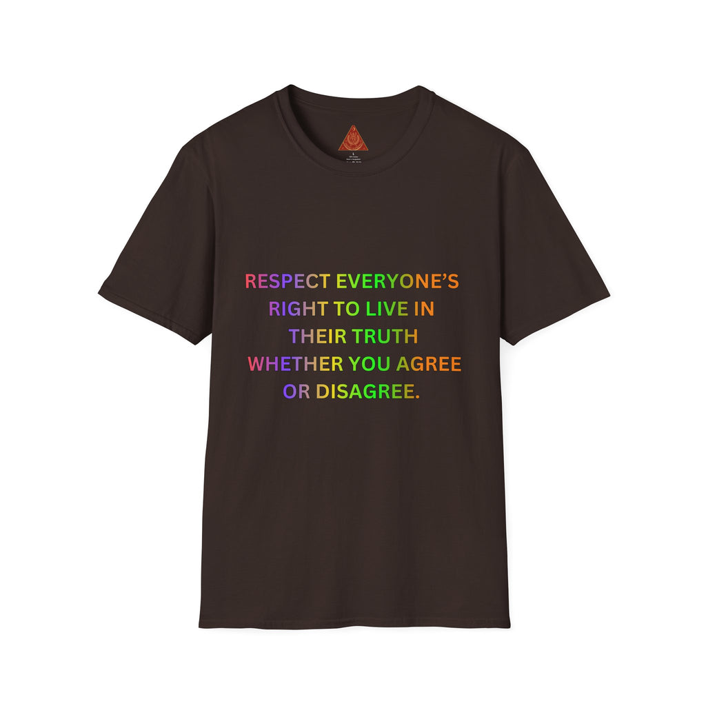 Trono Supremo  |  Contemporary  |  Respect Everyone's Right T-Shirt — Rainbow Equality Statement Tee