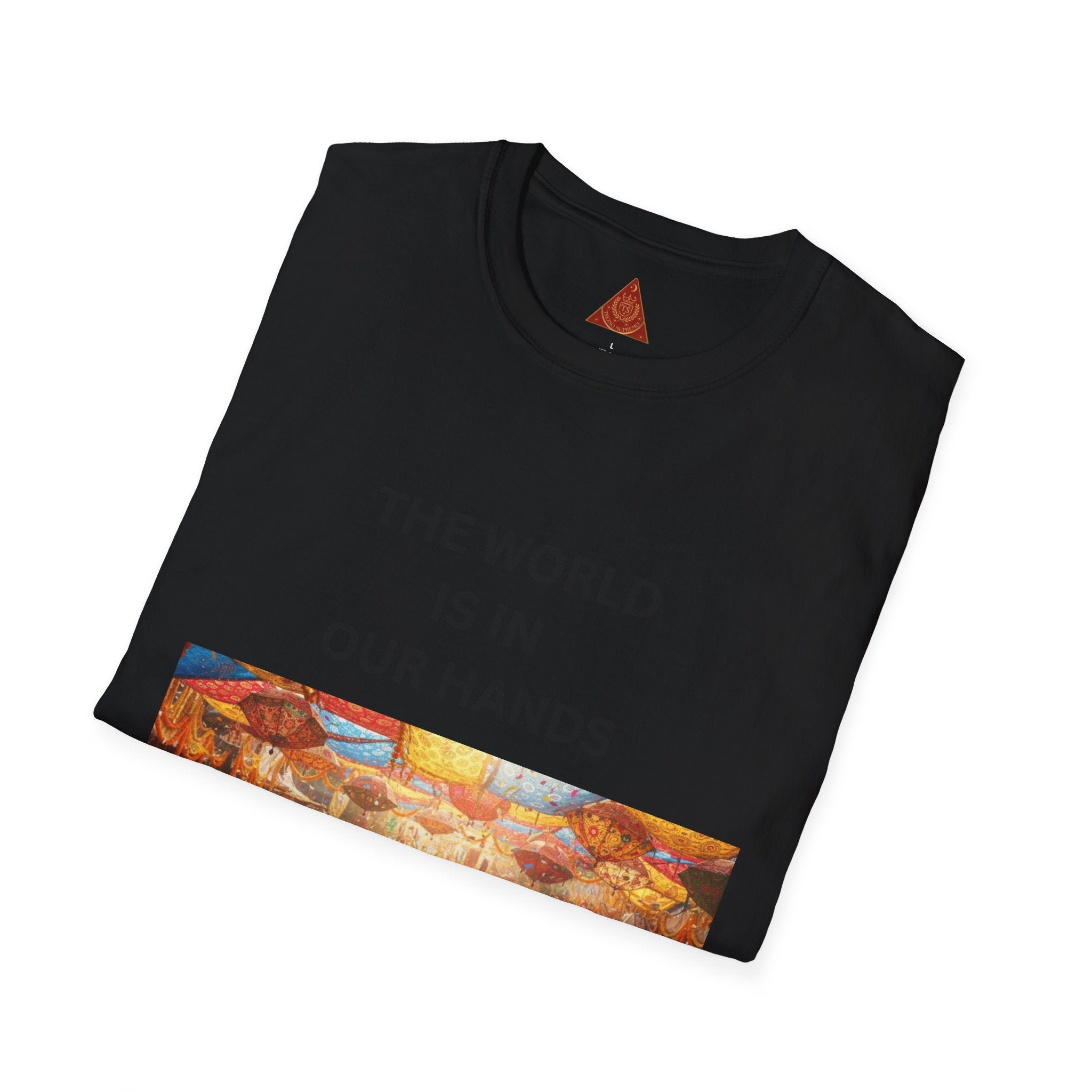 Trono Supremo | Contemporary | T‑Shirt — "The World Is In Our Hands" Peace & Unity Graphic Tee
