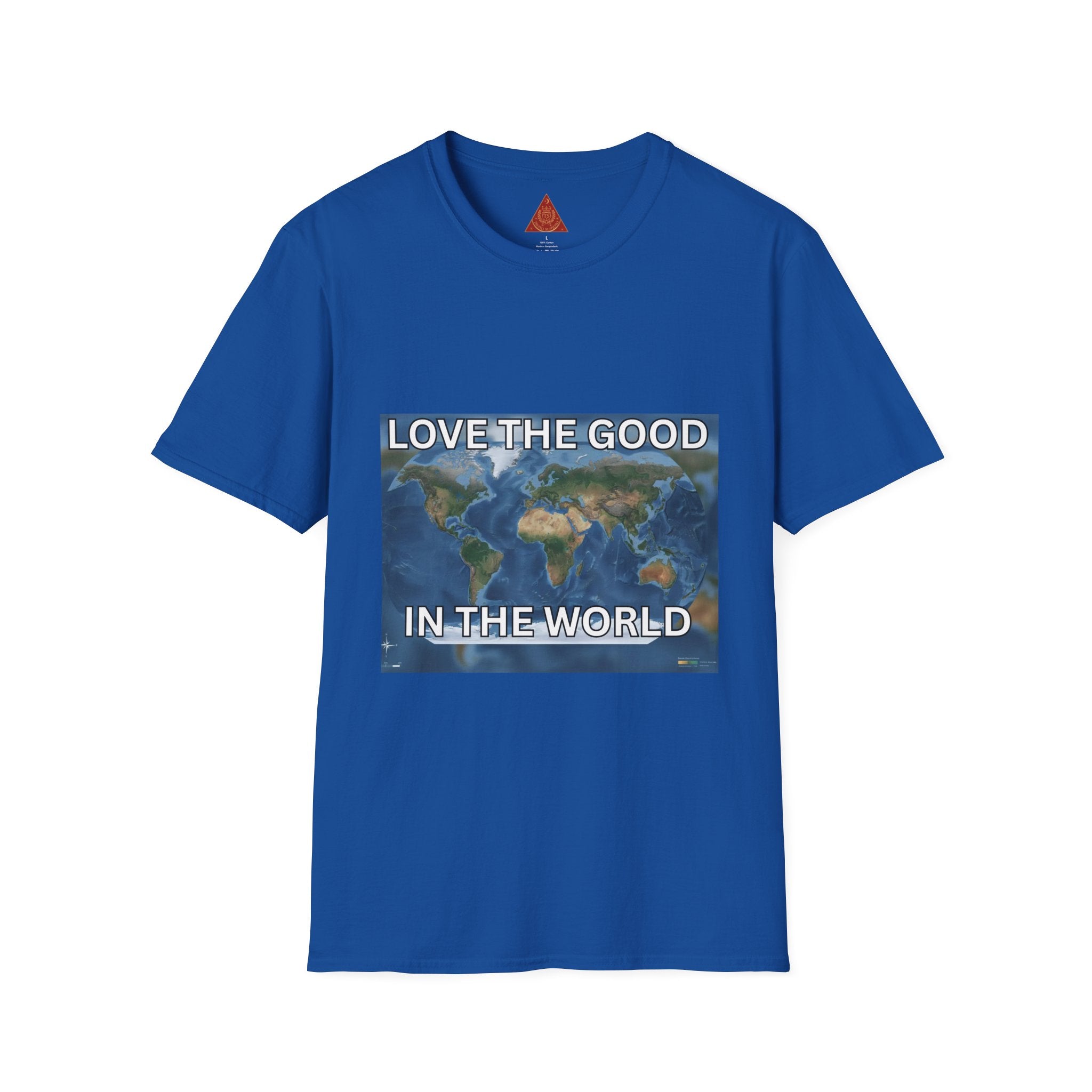Trono Supremo | Contemporary | Love the Good in the World T-Shirt — Earth Map Positive Message Tee