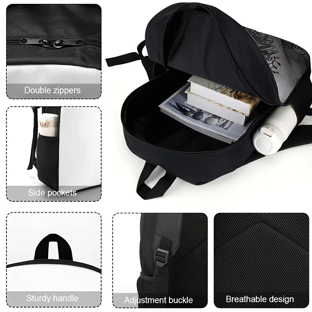 1 Angel Shoulder Bag, Large Capacity 17 Casual Laptop Backpack with Water Bottle Bag - Lightweight and Durable Fall