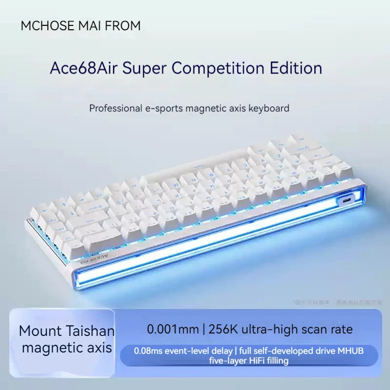 Mchose Ace68 Air Magnetic Axis Mechanical Keyboard for Esports Low Latency Wired Customized Gaming Keyboard for Office Use