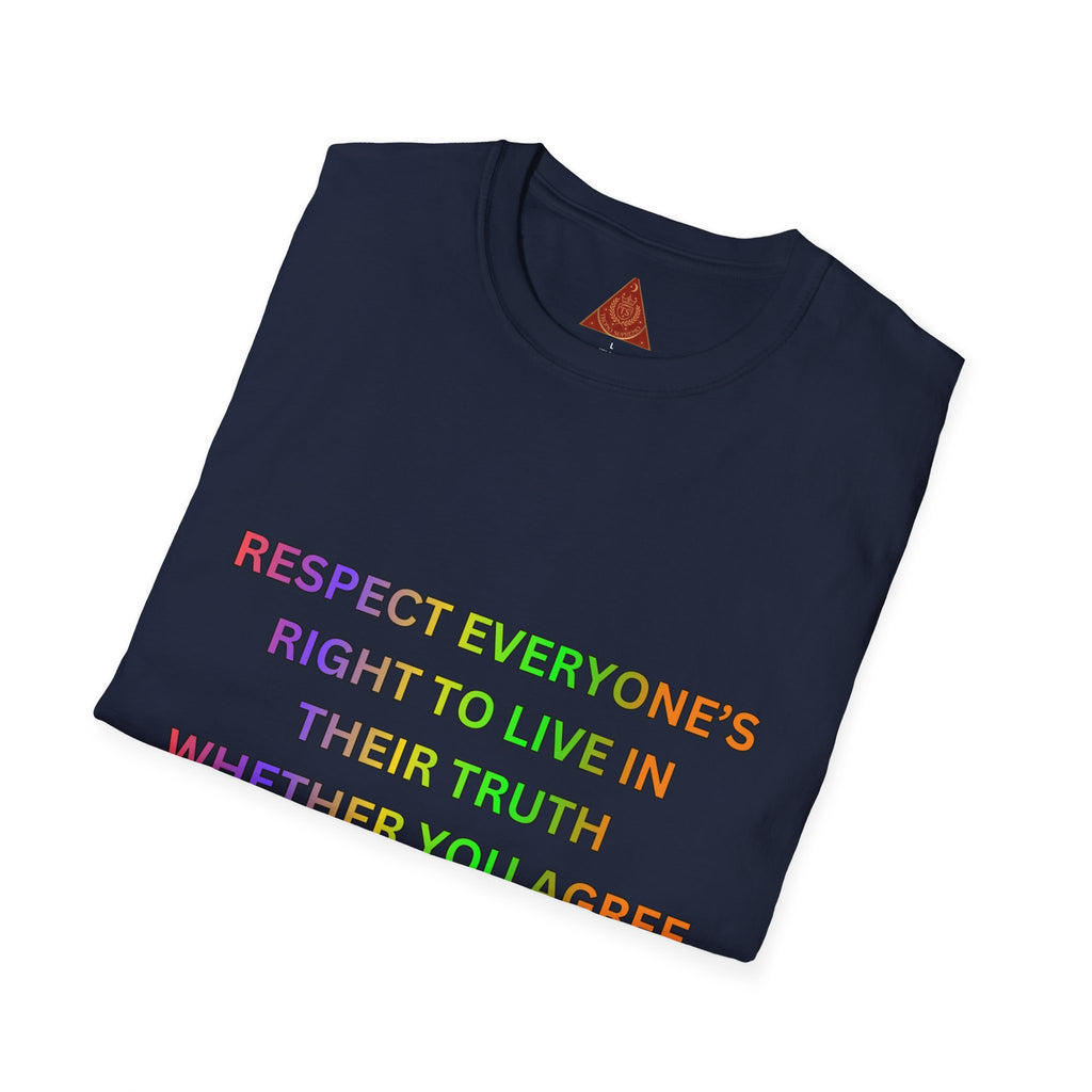 Trono Supremo  |  Contemporary  |  Respect Everyone's Right T-Shirt — Rainbow Equality Statement Tee