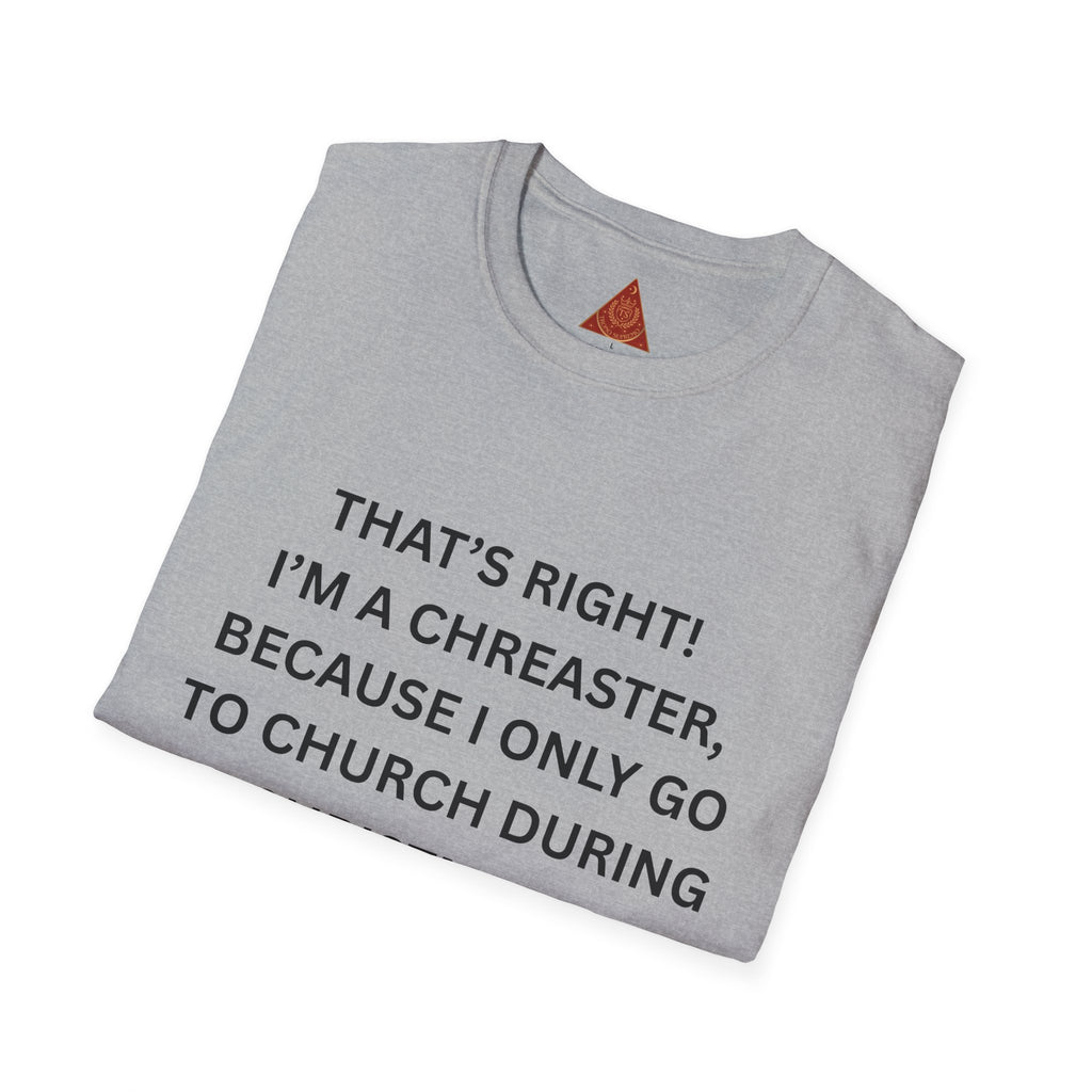 Trono Supremo |  Contemporary  |  Funny Christmas & Easter Church T-Shirt — “I’m a Creaster” Holiday Tee