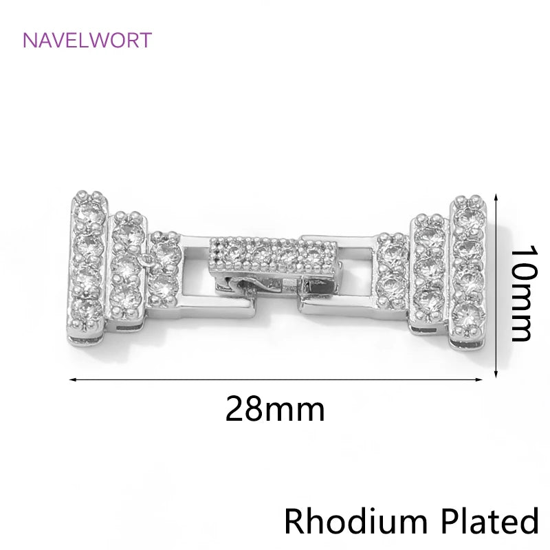 1/2Pcs 14K Gold Plated Pearl Clasps Fastener,Clasps For Bracelets,with Zircon Connector Clasps For Jewelry,DIY Jewelry Findings