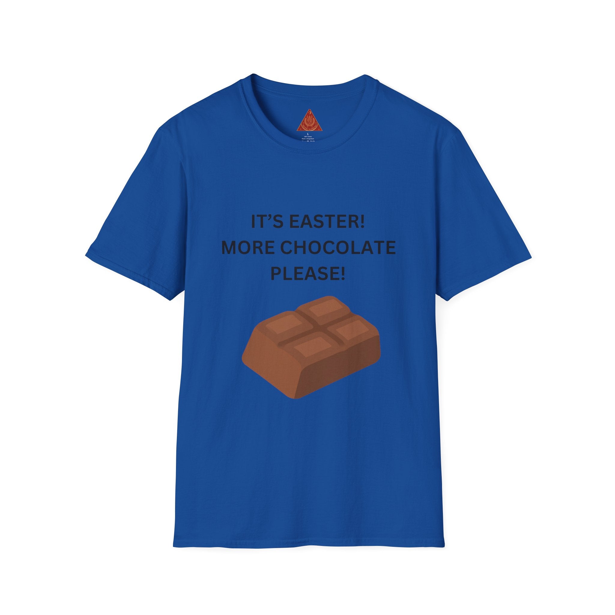 Trono Supremo |  Contemporary  |  Easter Chocolate T-Shirt — "It’s Easter! More Chocolate Please!" Graphic Tee