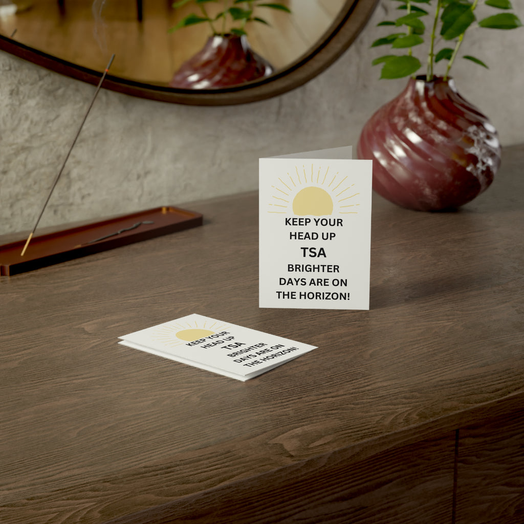 Trono Supremo  |  Contemporary  |  Encouragement Greeting Card — "Keep Your Head Up TSA" Sunburst Sympathy Card (1–50 pcs)