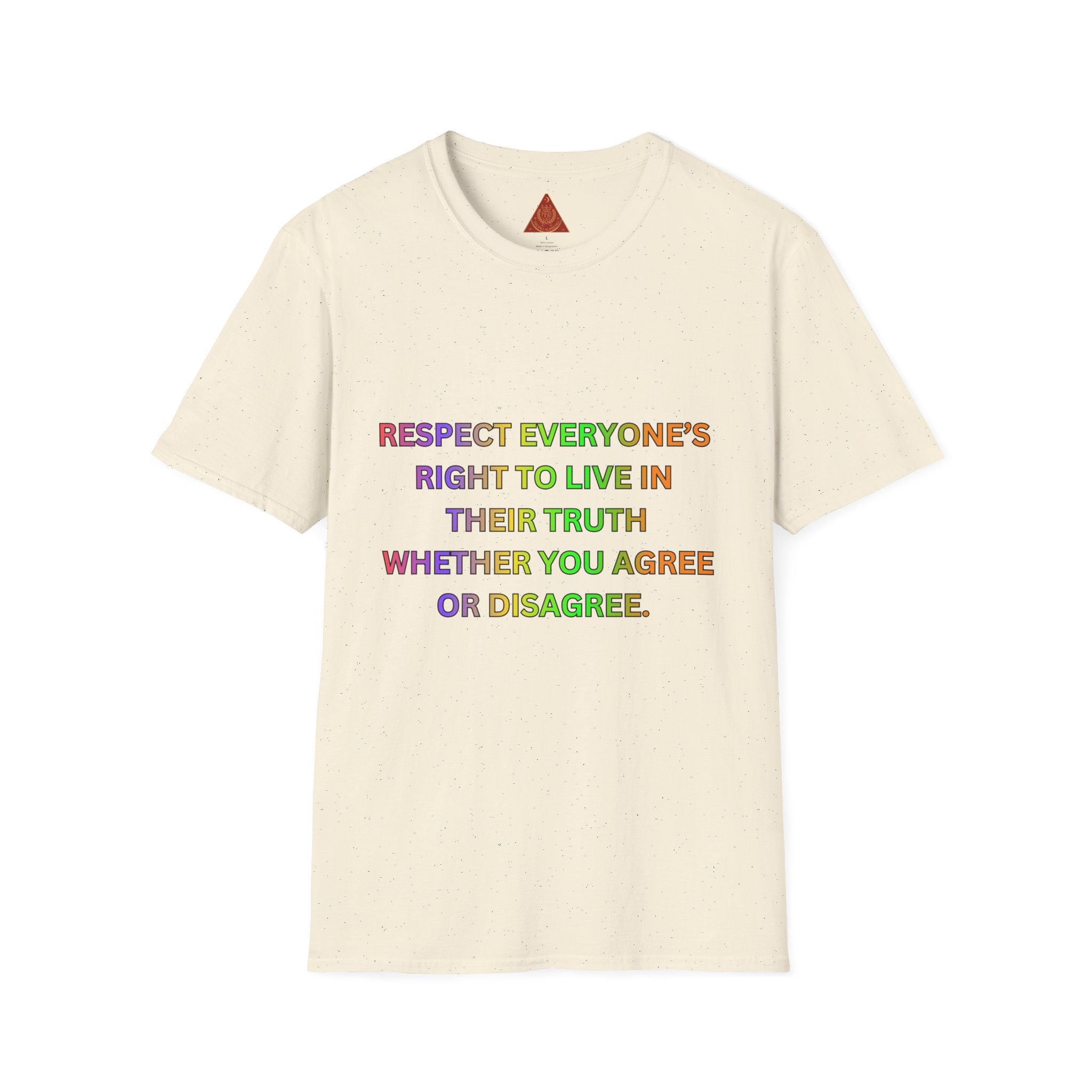 Trono Supremo  |  Contemporary  |  Respect Everyone's Right T-Shirt — Rainbow Equality Statement Tee
