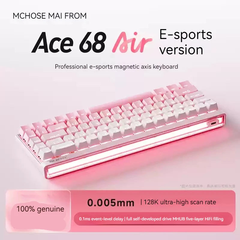 Mchose Ace68 Air Magnetic Axis Mechanical Keyboard for Esports Low Latency Wired Customized Gaming Keyboard for Office Use