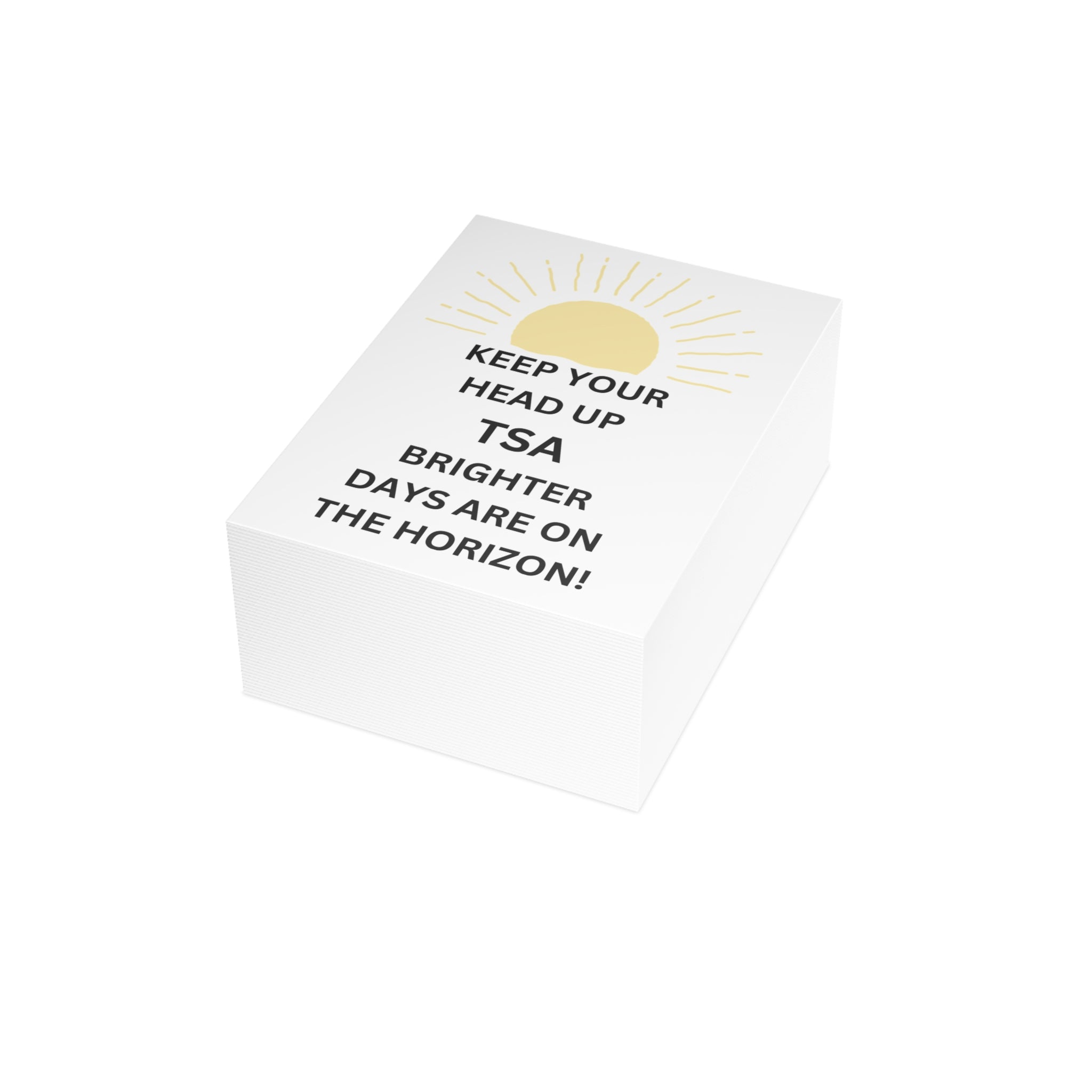 Trono Supremo  |  Contemporary  |  Encouragement Greeting Card — "Keep Your Head Up TSA" Sunburst Sympathy Card (1–50 pcs)