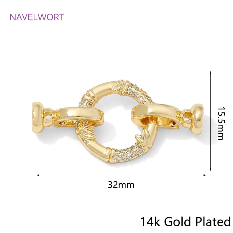 1/2Pcs 14K Gold Plated Pearl Clasps Fastener,Clasps For Bracelets,with Zircon Connector Clasps For Jewelry,DIY Jewelry Findings