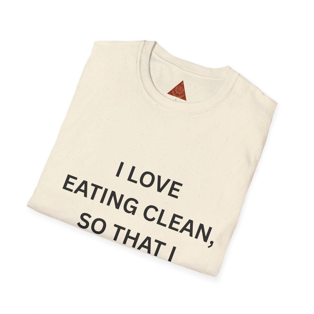 Trono Supremo | Contemporary  |  Healthy Eating Graphic T-Shirt — "I Love Eating Clean, So That I Stay Healthy!"