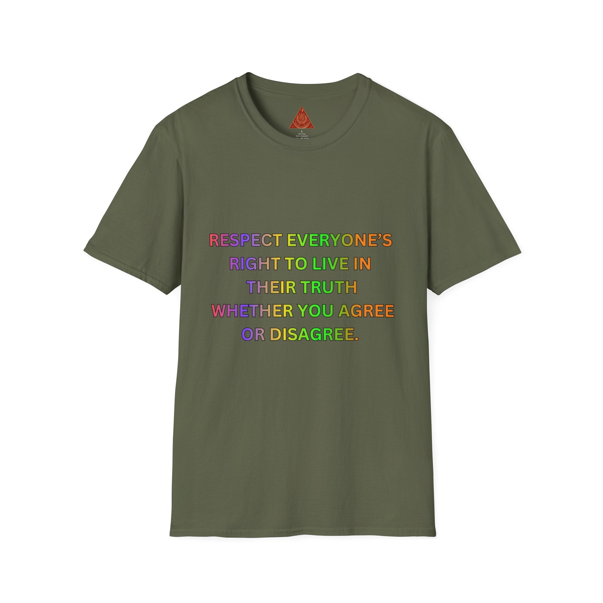 Trono Supremo  |  Contemporary  |  Respect Everyone's Right T-Shirt — Rainbow Equality Statement Tee