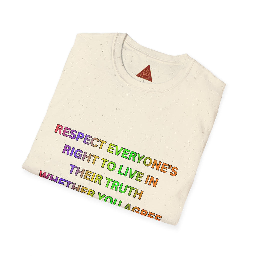 Trono Supremo  |  Contemporary  |  Respect Everyone's Right T-Shirt — Rainbow Equality Statement Tee