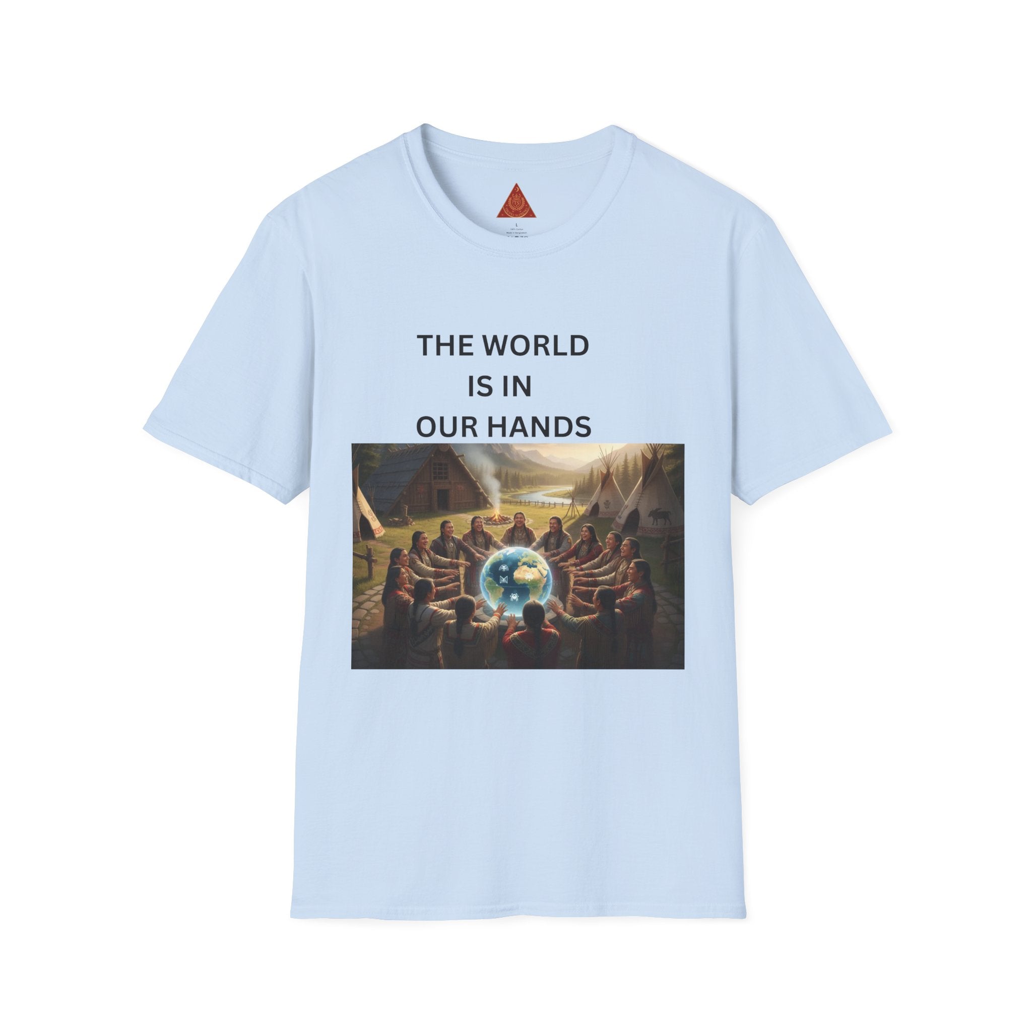 Trono Supremo | Contemporary | The World Is In Our Hands Tee — Earth Care Inspirational Graphic T-Shirt