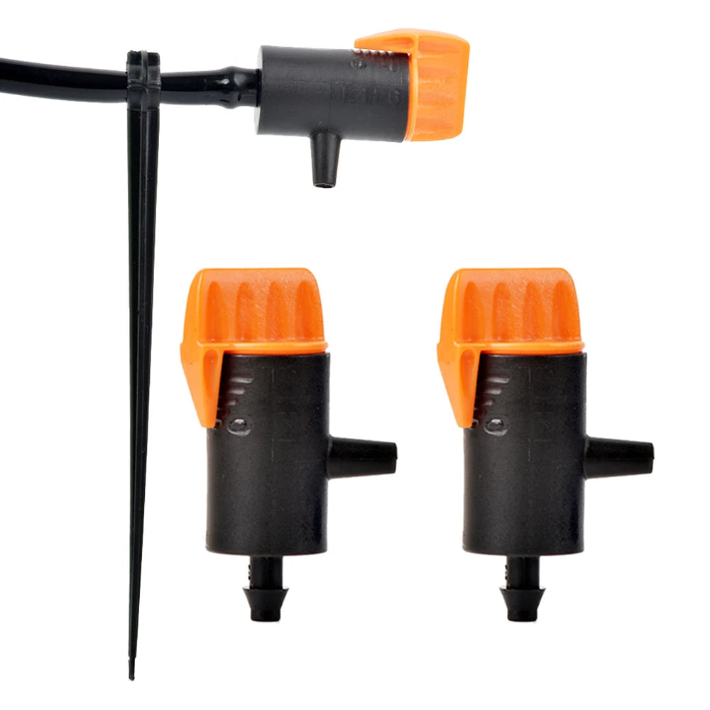 10-50Pcs 0~60L/ Adjustable Dripper Micro Drip Irrigation Regulator Emitter, 4/7mm Tubing Fittings, for Flower Pot Garden Lawn