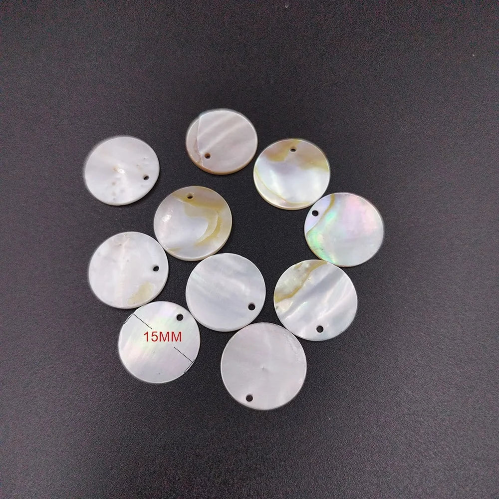 10-45MM 4PCS Natural Shell Round Discs With Holes For DIY Jewelry Making Pendants, Earrings, Pendants And Wind Chime Accessories