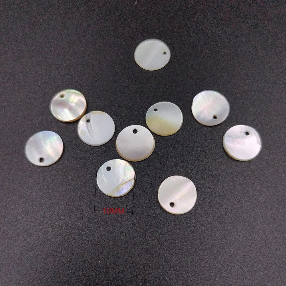10-45MM 4PCS Natural Shell Round Discs With Holes For DIY Jewelry Making Pendants, Earrings, Pendants And Wind Chime Accessories