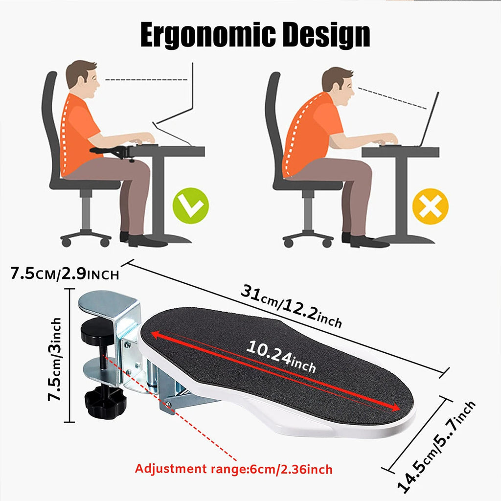 1 soporte de brazo de computadora para PC, apto para escritorio de oficina, ajustable para rotar, soporte de muñeca, bandeja de extensión para uso doméstico