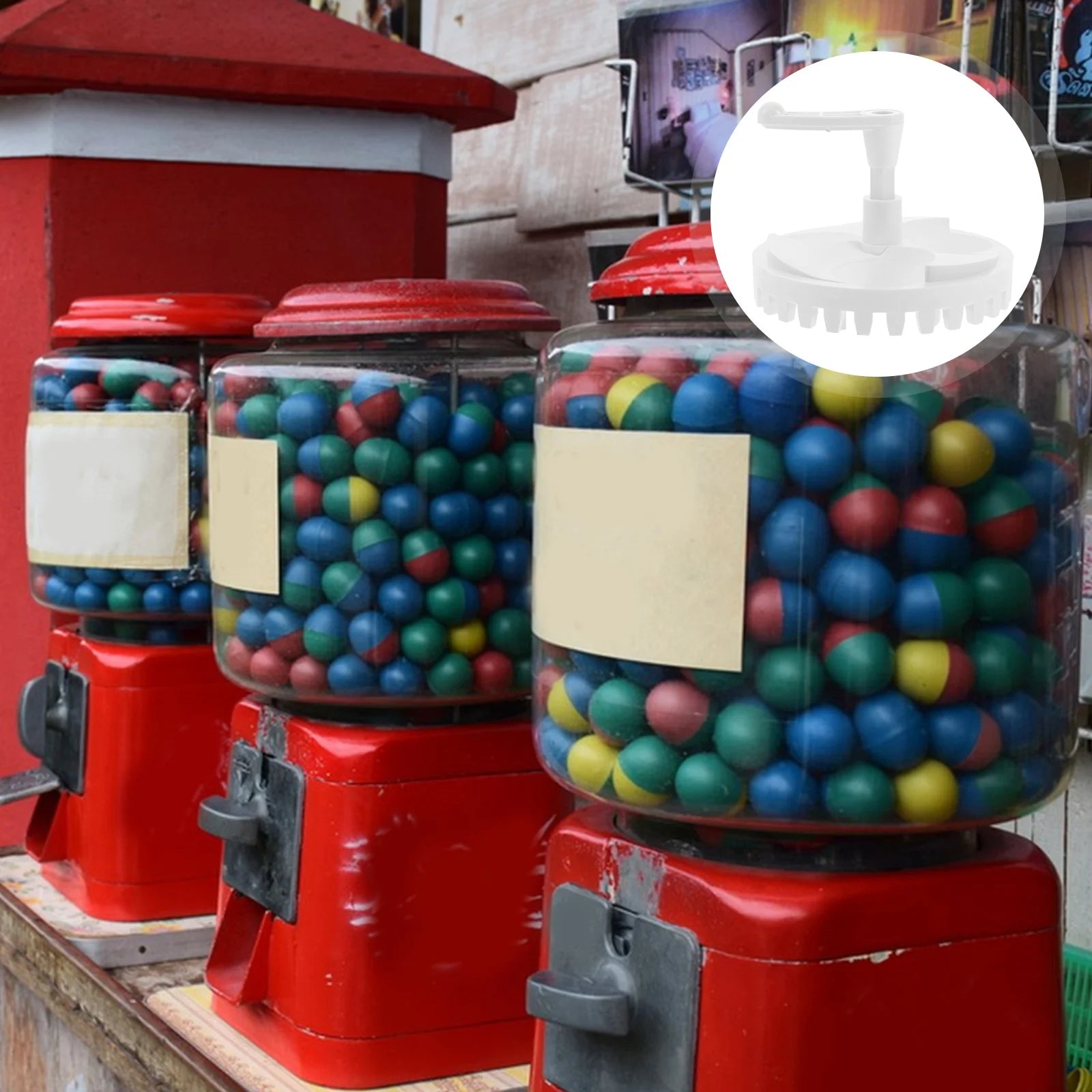 1 Set Candy Machine Gear and Adjustable Wheel Replacement Parts Smooth Operation for Gumball Vending Dispenser Machine Accessory