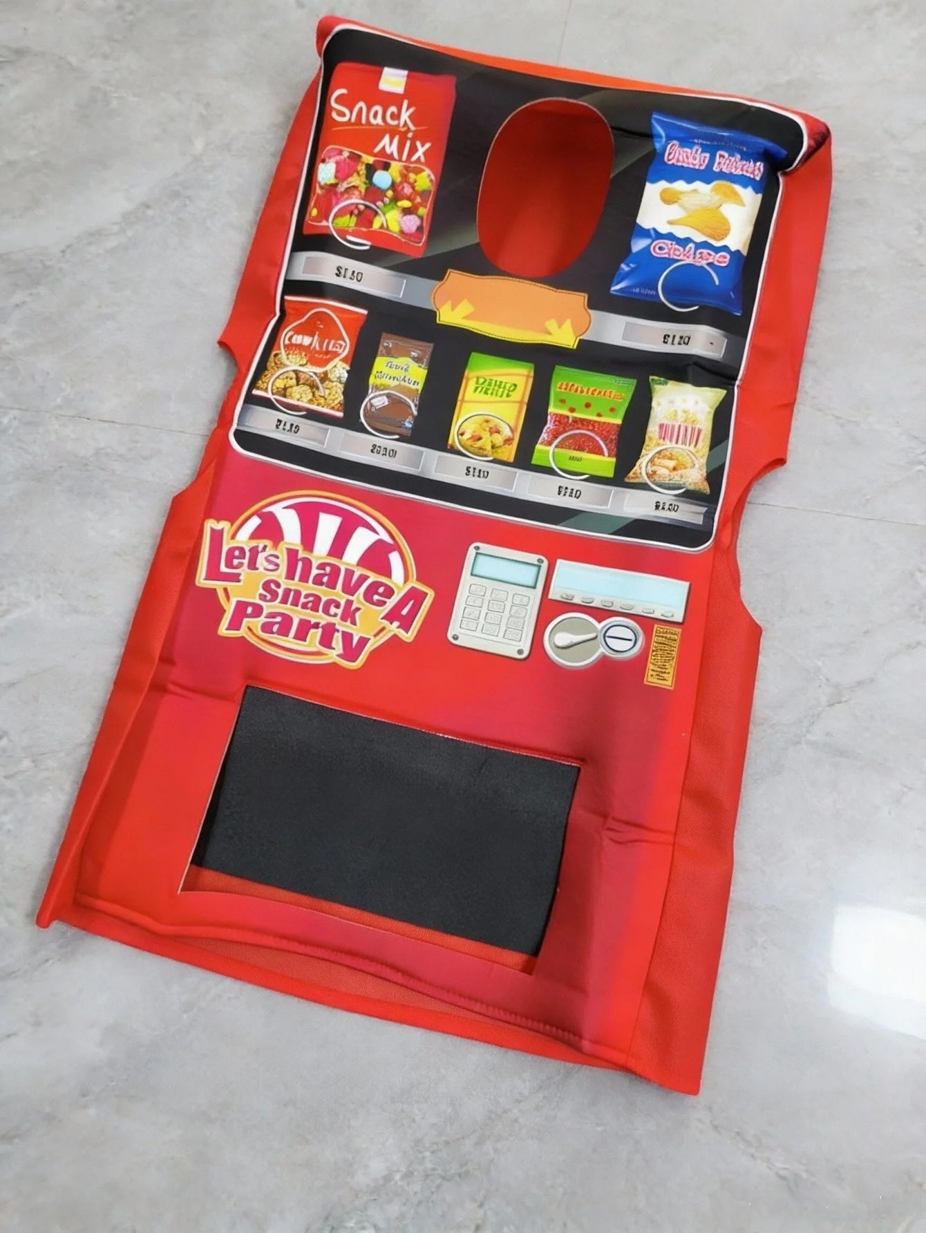 1 Piece of Boys' Vending Machine Costume Jumpsuit, with Vending Machine Pattern Print, Unique Design, Boys' Halloween Party Costume, Christmas and Various Holiday Performance Outfits