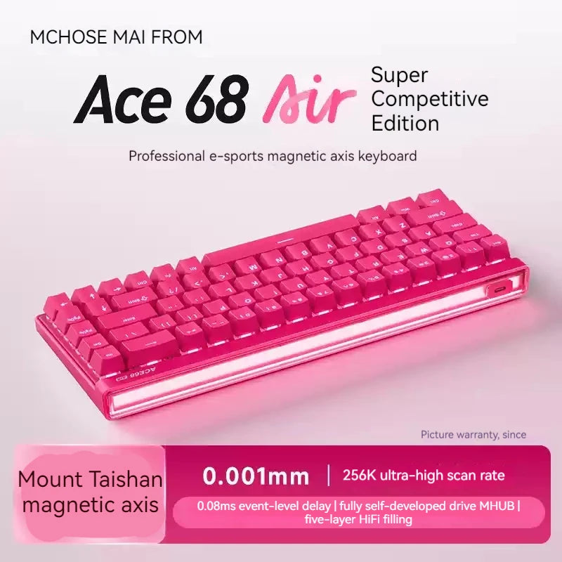 Mchose Ace68 Air Magnetic Axis Mechanical Keyboard for Esports Low Latency Wired Customized Gaming Keyboard for Office Use