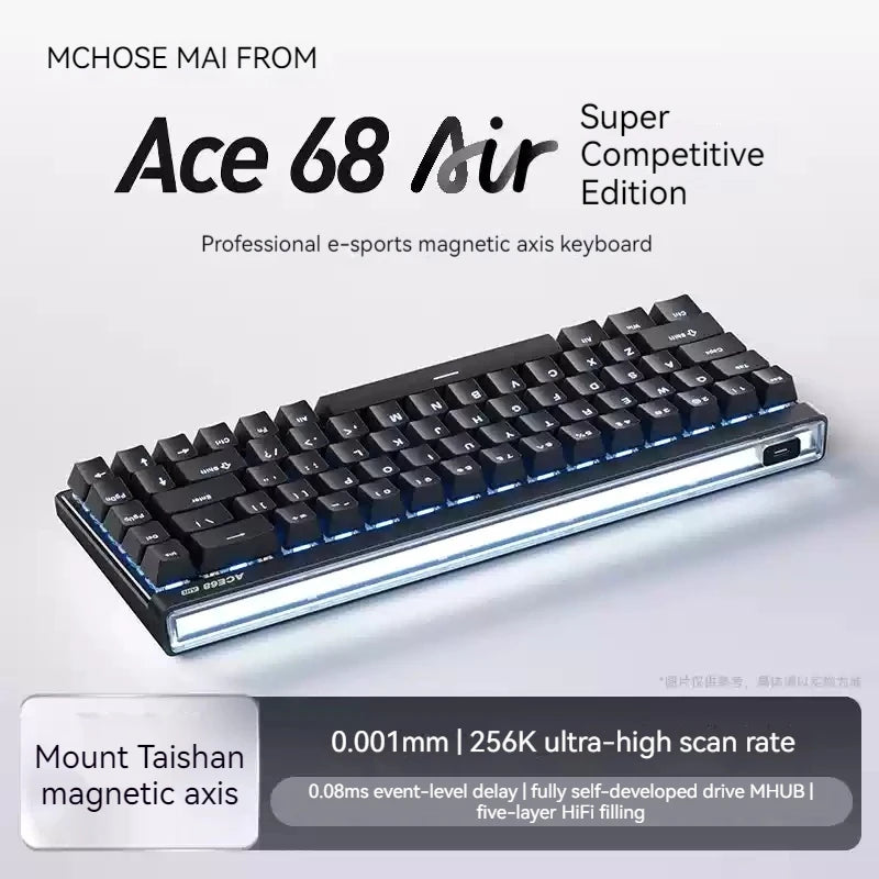 Mchose Ace68 Air Magnetic Axis Mechanical Keyboard for Esports Low Latency Wired Customized Gaming Keyboard for Office Use
